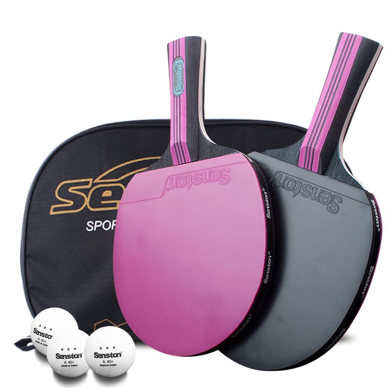 Senston Ping Pong Paddles /5-Ply Premium Table Tennis Paddle, Ideal for Entertainment or Competition - Ping Pong Paddle Set with Balls - Image 1